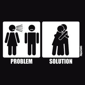 Problem Solution - Hugs - Męska Koszulka Czarna