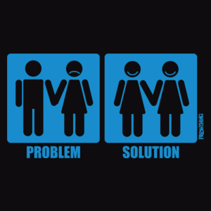 Problem Solution - Lesbijki - Męska Bluza z kapturem Czarna