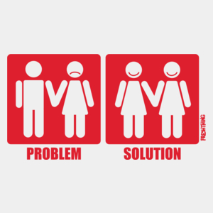 Problem Solution - Lesbijki - Męska Koszulka Biała