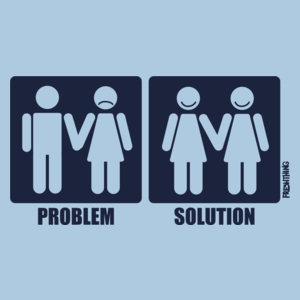 Problem Solution - Lesbijki - Męska Koszulka Błękitna