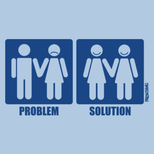 Problem Solution - Lesbijki - Damska Koszulka Błękitna