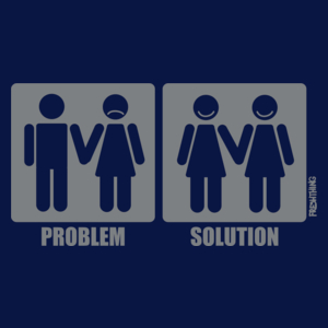 Problem Solution - Lesbijki - Męska Koszulka Ciemnogranatowa