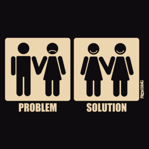 Problem Solution - Lesbijki - Męska Koszulka Czarna