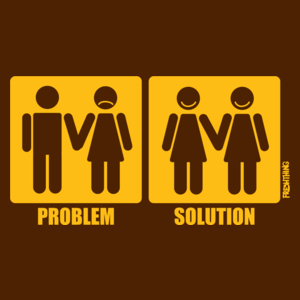 Problem Solution - Lesbijki - Damska Koszulka Czekoladowa