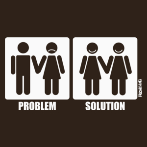 Problem Solution - Lesbijki - Męska Koszulka Czekoladowa