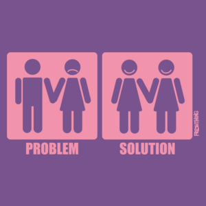 Problem Solution - Lesbijki - Damska Koszulka Fioletowa