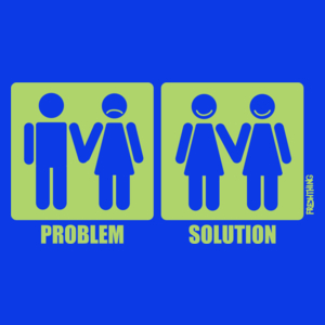 Problem Solution - Lesbijki - Damska Koszulka Niebieska