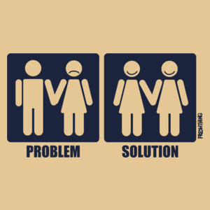 Problem Solution - Lesbijki - Męska Koszulka Piaskowa