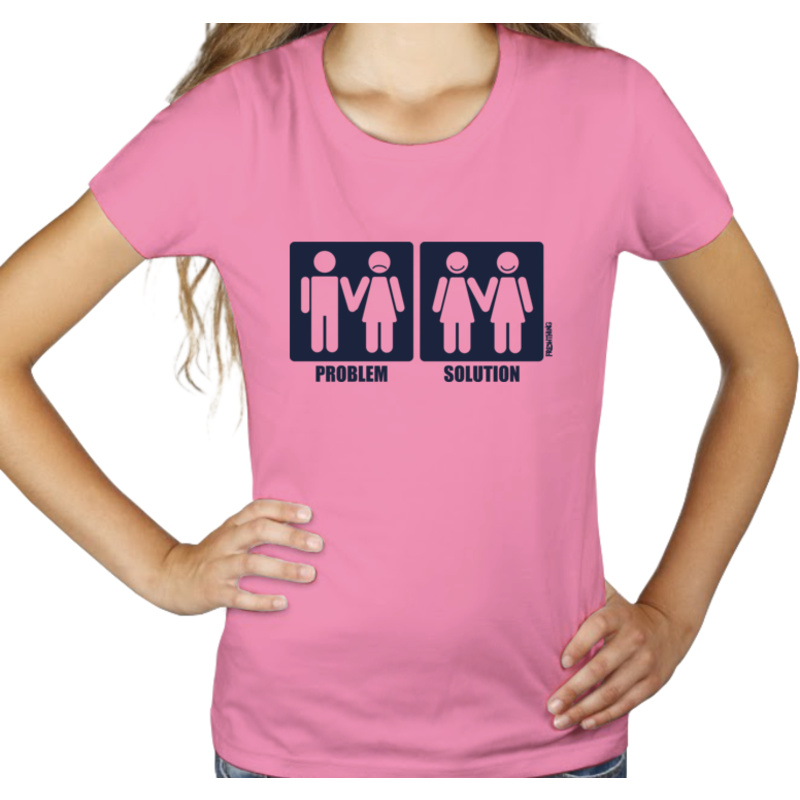 Problem Solution - Lesbijki - Damska Koszulka Różowa