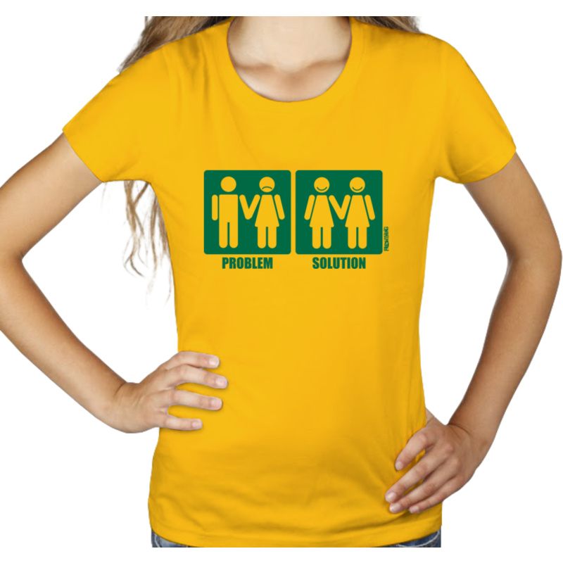 Problem Solution - Lesbijki - Damska Koszulka Żółta