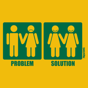 Problem Solution - Lesbijki - Damska Koszulka Żółta