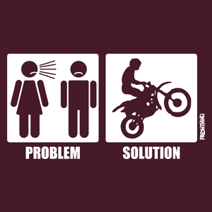 Problem Solution Motocross - Męska Koszulka Burgundowa