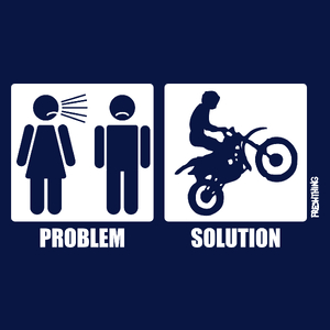 Problem Solution Motocross - Męska Koszulka Ciemnogranatowa
