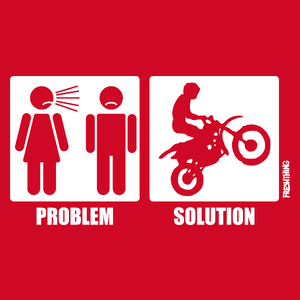 Problem Solution Motocross - Męska Koszulka Czerwona