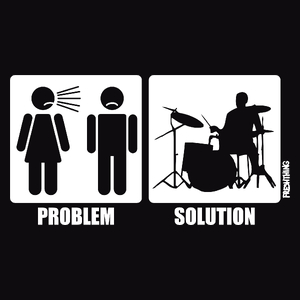 Problem Solution - Perkusja - Męska Bluza z kapturem Czarna