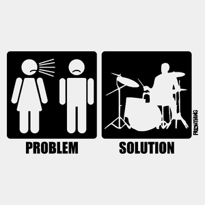 Problem Solution - Perkusja - Męska Koszulka Biała