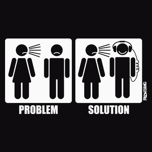 Problem Solution - Słuchawki - Męska Koszulka Czarna