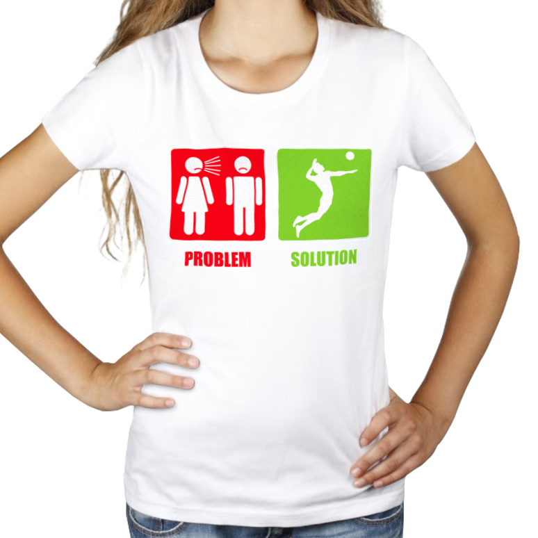 Problem Solution Volleyball - Damska Koszulka Biała