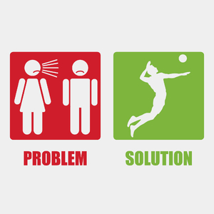 Problem Solution Volleyball - Męska Koszulka Biała