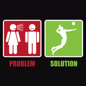 Problem Solution Volleyball - Męska Koszulka Czarna