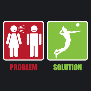 Problem Solution Volleyball - Damska Koszulka Czarna