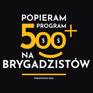 Program 500 Plus Na Brygadzistów - Męska Koszulka Czarna
