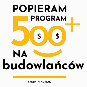 Program 500 Plus Na Budowlańców - Poduszka Biała
