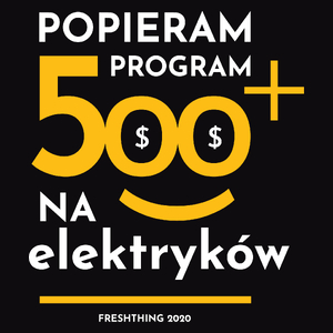 Program 500 Plus Na Elektryków - Męska Bluza Czarna