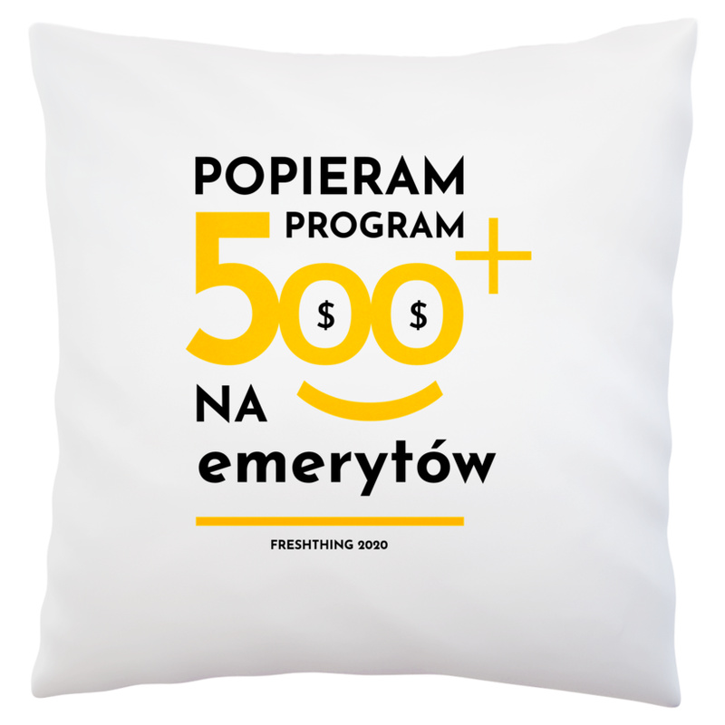 Program 500 Plus Na Emerytów - Poduszka Biała