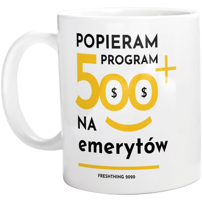 Program 500 Plus Na Emerytów - Kubek Biały