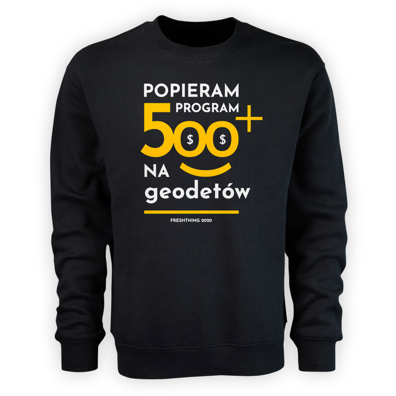 Program 500 Plus Na Geodetów - Męska Bluza Czarna
