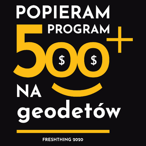 Program 500 Plus Na Geodetów - Męska Bluza z kapturem Czarna