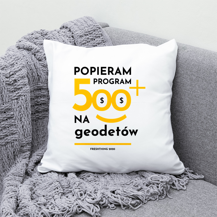 Program 500 Plus Na Geodetów - Poduszka Biała