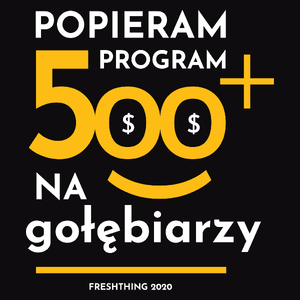 Program 500 Plus Na Gołębiarzy - Męska Bluza z kapturem Czarna