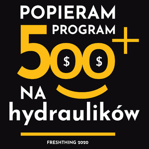 Program 500 Plus Na Hydraulików - Męska Bluza z kapturem Czarna