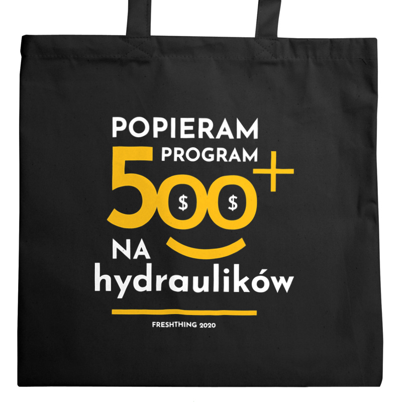 Program 500 Plus Na Hydraulików - Torba Na Zakupy Czarna