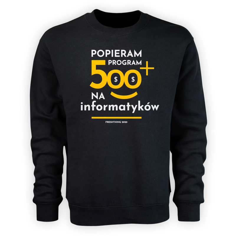 Program 500 Plus Na Informatyków - Męska Bluza Czarna