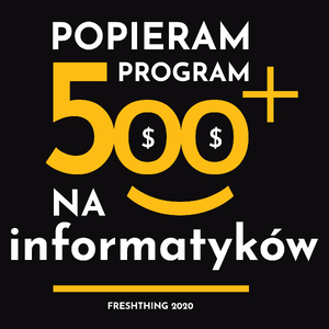 Program 500 Plus Na Informatyków - Męska Bluza z kapturem Czarna