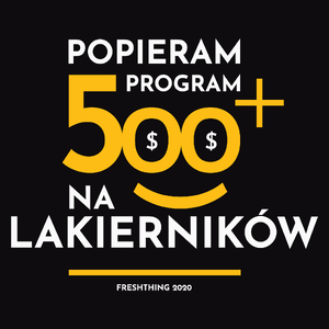 Program 500 Plus Na Lakierników - Męska Koszulka Czarna