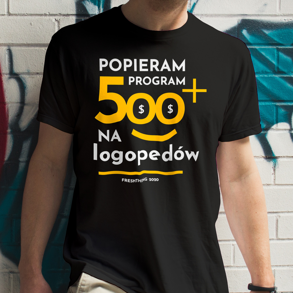Program 500 Plus Na Logopedów - Męska Koszulka Czarna