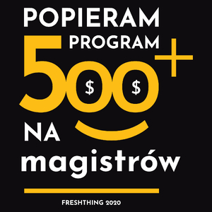 Program 500 Plus Na Magistrów - Męska Bluza z kapturem Czarna