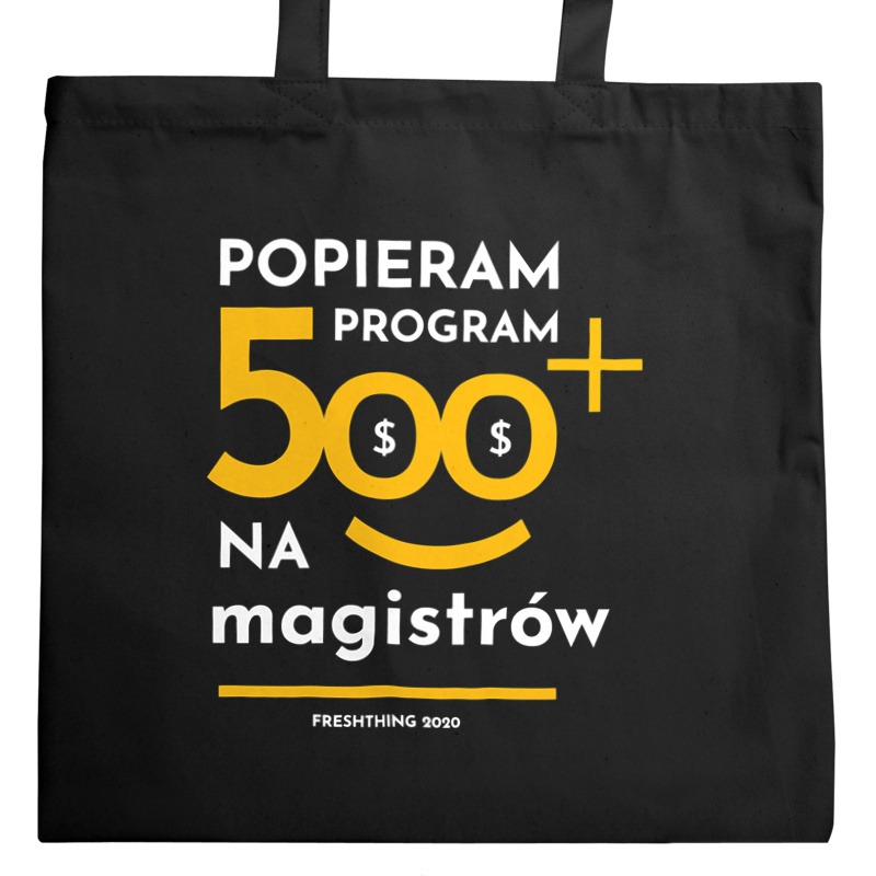 Program 500 Plus Na Magistrów - Torba Na Zakupy Czarna