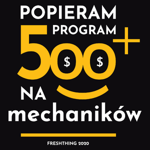Program 500 Plus Na Mechaników - Męska Bluza z kapturem Czarna