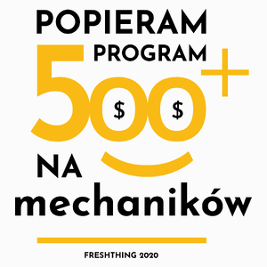 Program 500 Plus Na Mechaników - Poduszka Biała
