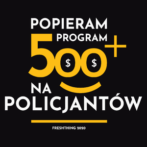 Program 500 Plus Na Policjantów - Męska Koszulka Czarna