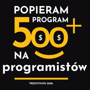 Program 500 Plus Na Programistów - Męska Bluza z kapturem Czarna