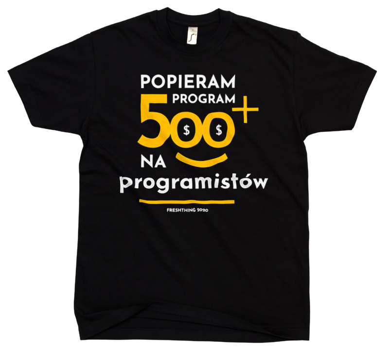 Program 500 Plus Na Programistów - Męska Koszulka Czarna