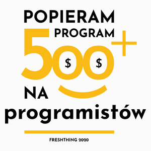 Program 500 Plus Na Programistów - Poduszka Biała