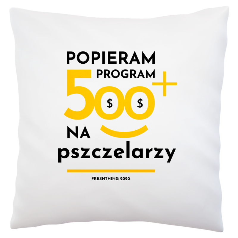 Program 500 Plus Na Pszczelarzy - Poduszka Biała