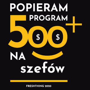 Program 500 Plus Na Szefów - Męska Bluza z kapturem Czarna